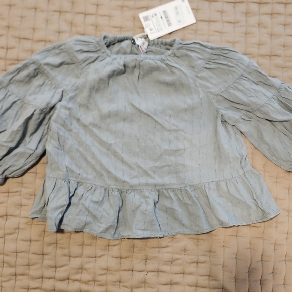 Zara kids eyelet top (color: muted blue) - Picture 2 of 5